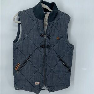 Marshall Artist Quilted Gilet Vest Blue Cotton Zip Men’s L